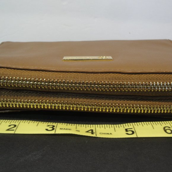 Joy Mangano Brown/Tan Wallet with 2 Zippered areas - Picture 6 of 13